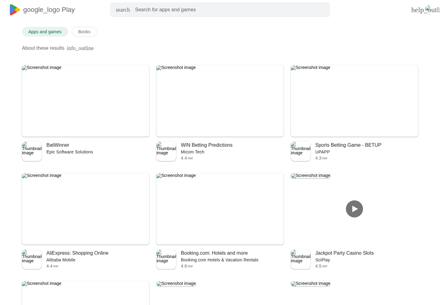Supplied app-store search capture for BetWinner Ghana identity context